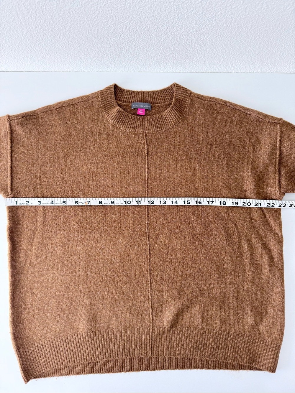 Vince Camuto Brown Marl Knit Center Seam Sweater Drop Shoulder Oversized Size XS - Picture 10 of 11